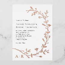 Invitación de boda con pergamino de vid y hoja de