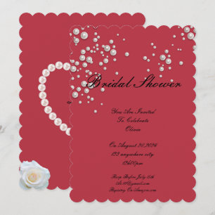 invitación de boda con perla roja