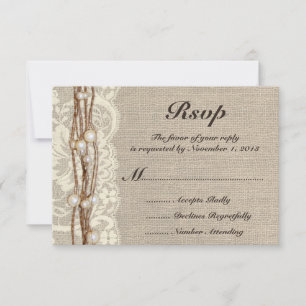Invitación de Boda con Perlas y Cordel de Arpiller