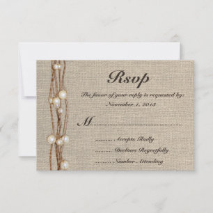 Invitación de Boda con Perlitas y Cordel de Arpill