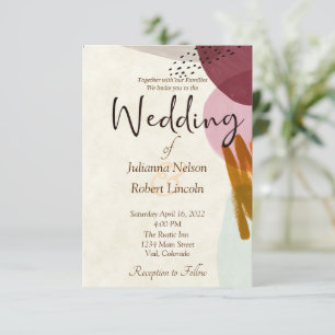 Invitación de boda con pintura de estilo moderno