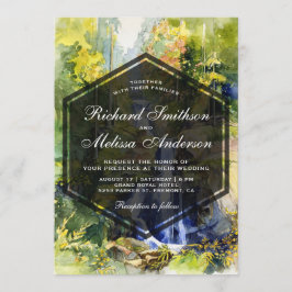 Invitación de Boda con Pintura de Paisaje de Casca
