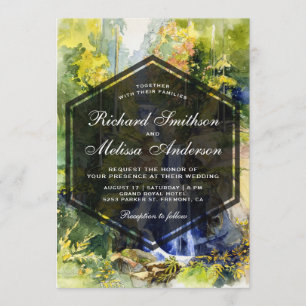Invitación de Boda con Pintura de Paisaje de Casca