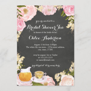 Invitación de boda con pizarra de Rosa y Taza de T