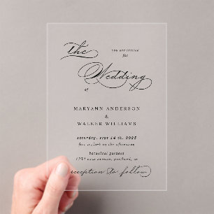 Invitación de boda con presupuesto de tipografía l