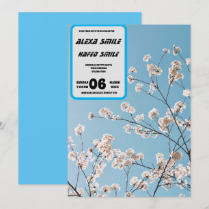 Invitación de boda con puerta plegable de flor sil