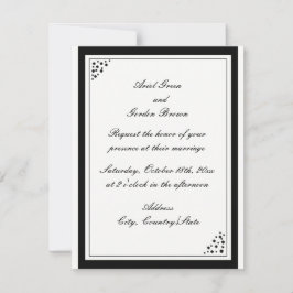 Invitación de boda con puntos de borde negro