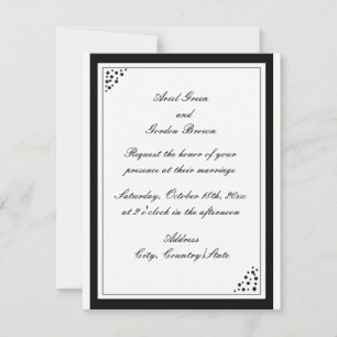 Invitación de boda con puntos de borde negro
