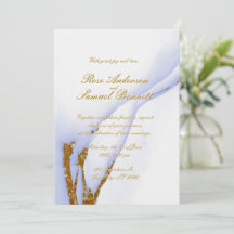 Invitación de boda con purpurina y tinta al alcoho
