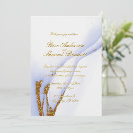 Invitación de boda con purpurina y tinta al alcoho