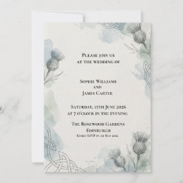 Invitación de boda con ramita de eucalipto gris az