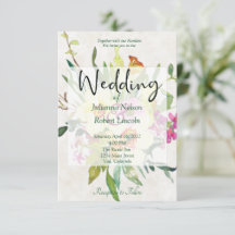 Invitación de boda con ramo de narcisos de primave