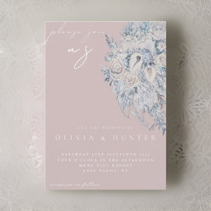 Invitación de boda con ramo floral elegante