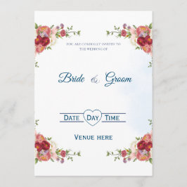 Invitación de Boda con Ramo Floral Elegante