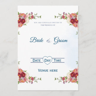 Invitación de Boda con Ramo Floral Elegante