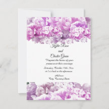 Invitación de boda con ramo monocromático rosa