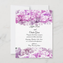Invitación de boda con ramo monocromático rosa