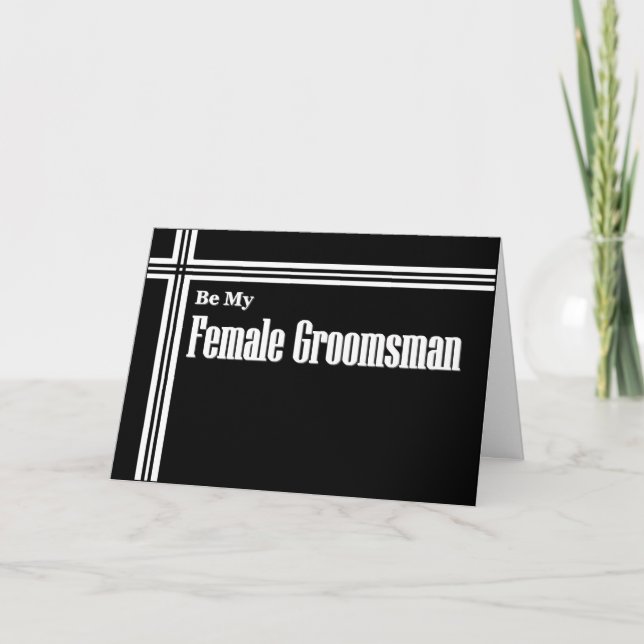 Invitación de boda con rayas para dama de honor de (Anverso)