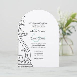Invitación de boda con recorte Art Deco