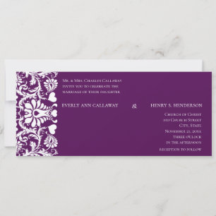 Invitación de boda con remolinos de damasco de cir