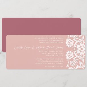 Invitación de boda con remolinos de damasco de fra