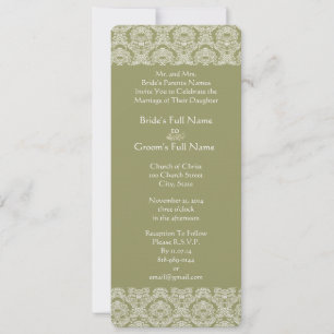 Invitación de boda con remolinos de damasco gris v