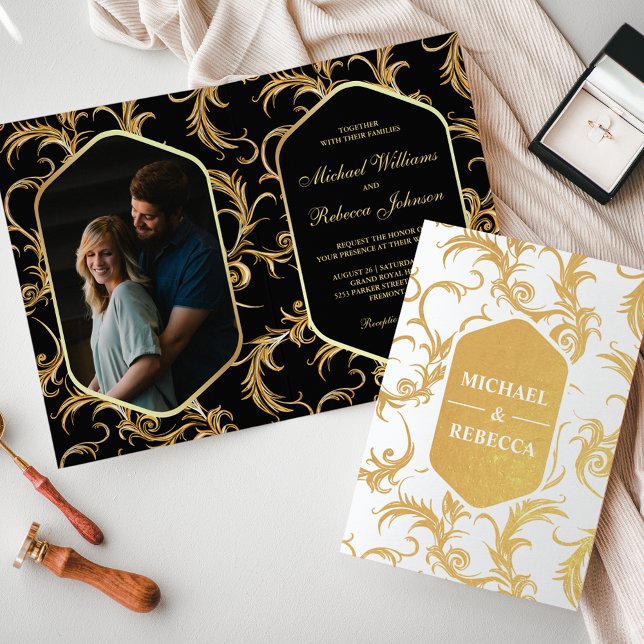 Invitación de boda con remolinos de papel de alumi (Subido por el creador)