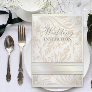 Invitación de Boda con Remolinos Elegantes de Colo