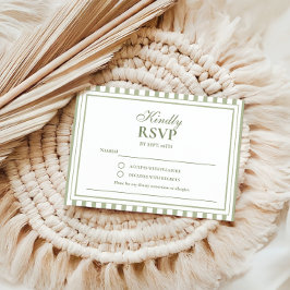 Invitación de boda con respuesta de raya verde sal