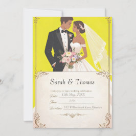 Invitación de Boda con Retrato de la Pareja