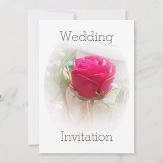 Invitación de boda con rosa rosa