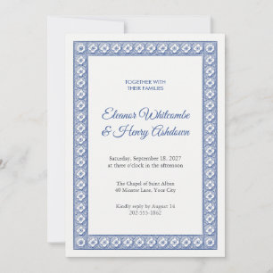 Invitación de boda con rosetón cuadrifolio