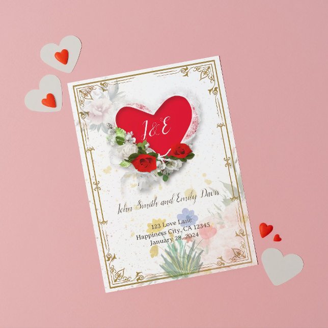 Invitación de boda con Rsvp al revés (wedding invite with rsvp on back, wedding invites with rsvp)