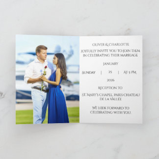 Invitación de boda con sello de cera negro y dorad
