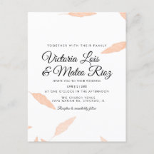 Invitación de Boda con Silueta de Hoja de Pampas A