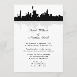 Invitación de boda con silueta de Nueva York solo