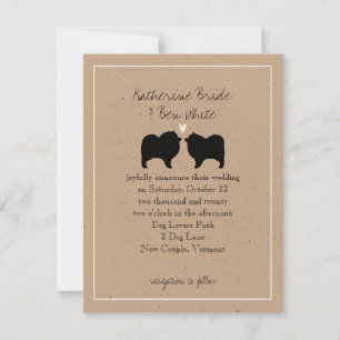 Invitación de Boda con Siluetas de Keeshond