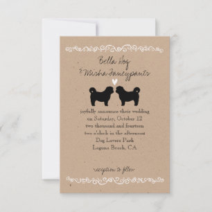 Invitación de Boda con Siluetas de Perro Shih Tzu