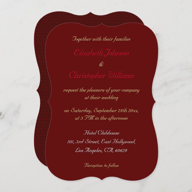 Invitación de boda con soporte elegante simple per (Anverso / Reverso)