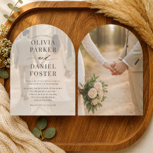 Invitación de boda con superposición de foto conte