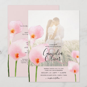 Invitación de boda con superposición de foto de li