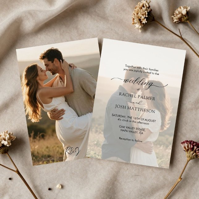 Invitación de boda con superposición de foto de pa (Subido por el creador)
