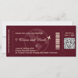 Invitación de boda con tarjeta de embarque – Burde