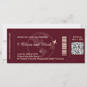 Invitación de boda con tarjeta de embarque – Burde