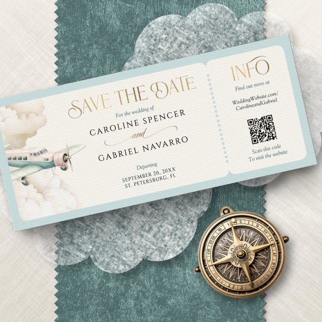 Invitación de Boda con Tarjeta de Embarque de Avió (Subido por el creador)