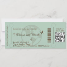 Invitación de boda con tarjeta de embarque – Sage