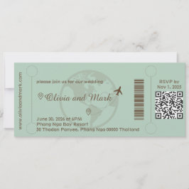 Invitación de boda con tarjeta de embarque – Sage