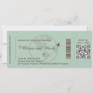Invitación de boda con tarjeta de embarque – Sage