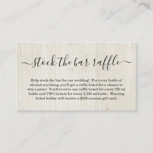 Invitación de Boda con Tarjeta de Rifa para Abaste