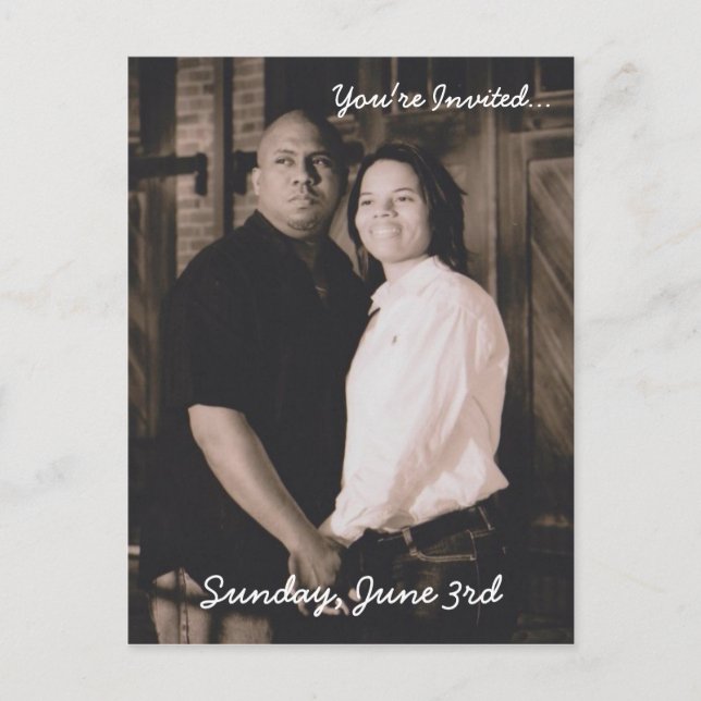 Invitación de boda con tarjeta postal (Anverso)